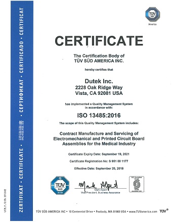Dutek ISO certification